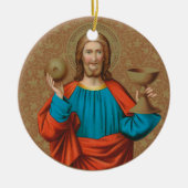 Jesus Holding up the Eucharist (SNV 050) Keramik Ornament (Vorne)