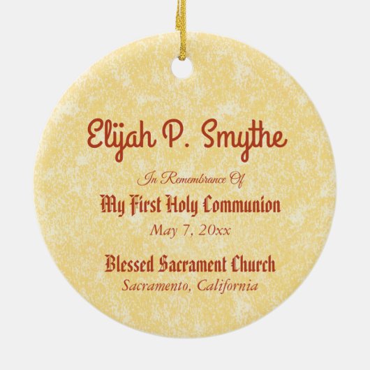 Jesus Holding up the Eucharist (SNV 050) Keramik Ornament (Hinten)