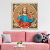Jesus Holding Up the Eucharist (SNV 050) Leinwanddruck (Insitu (Wohnzimmer))