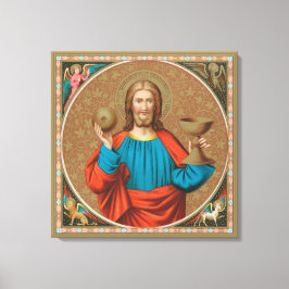 Jesus Holding Up the Eucharist (SNV 050) Leinwanddruck