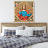 Jesus Holding Up the Eucharist (SNV 050) Leinwanddruck (Insitu (Schlafzimmer))