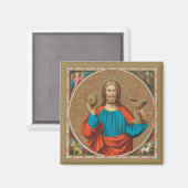 Jesus Holding Up the Eucharist (SNV 050) Magnet (Vorderseite/Rückseite)