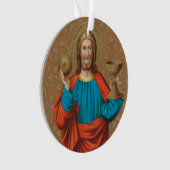 Jesus Holding Up the Eucharist (SNV 050) Ornament (Vorderseite)