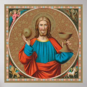 Jesus Holding Up the Eucharist (SNV 050) Poster