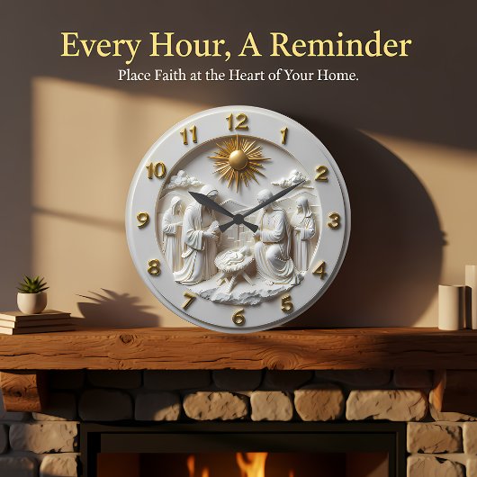 Jesus Holy Family Nativity Große Wanduhr