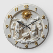 Jesus Holy Family Nativity Große Wanduhr (Vorderseite)