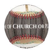 Jesus hölzernes Kreuz Er ist römisch-katholisch Baseball (Rückseite)