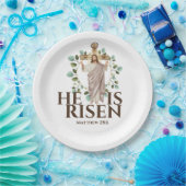 Jesus Holzkreuz Er ist Riser Osterurlaub Pappteller (Party)
