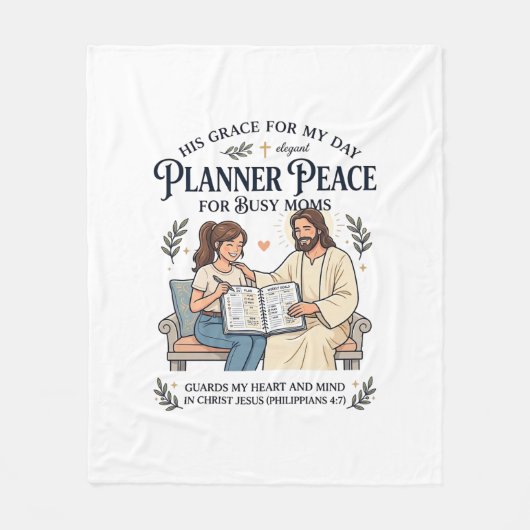 Jesus Homeschool Mutter Planer Shirt Glaube Basier Fleecedecke (Vorderseite)