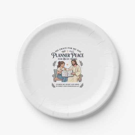 Jesus Homeschool Mutter Planer Shirt Glaubensbasie Pappteller (Vorderseite)