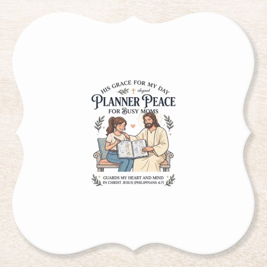 Jesus Homeschool Mutter Planer Shirt Glaubensbasie Untersetzer (Vorderseite)