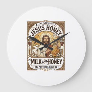 Jesus Honig Milch Und Honig Jesus Honig Milch Honi Große Wanduhr