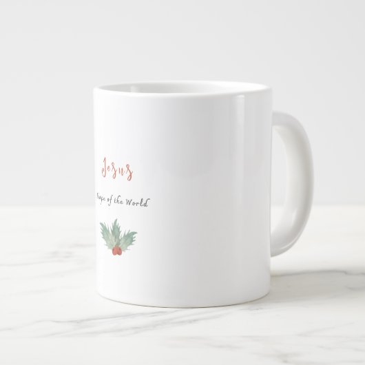 Jesus Hope of the World Christmas Mug Jumbo-Tasse (Vorderseite Rechts)