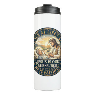 Jesus Hospiz Sterbebegleitung T-Shirt Christlich  Thermosbecher