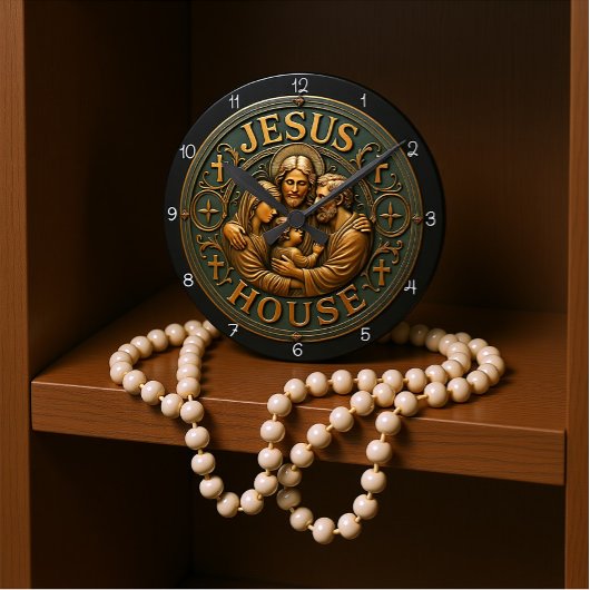 Jesus House Holy Family Runde Wanduhr
