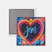 Jesus Hübsche Herzinfarkt Magnet (Vorderseite/Rückseite)