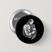 Jesus Hugging Raccoon Button (Vorne & Hinten)