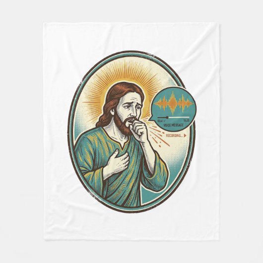 Jesus hustet mitten in der Sprachmitteilung Audio- Fleecedecke (Vorderseite)