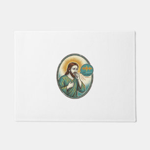 Jesus hustet mitten in der Sprachmitteilung Audio- Fußmatte