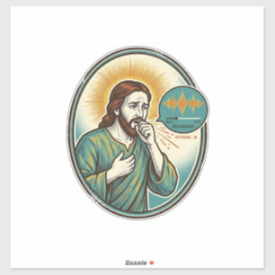 Jesus hustet mittlere Sprachnotiz Audio-Nachricht Aufkleber