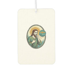 Jesus hustet mittlere Sprachnotiz Audio-Nachricht Autolufterfrischer