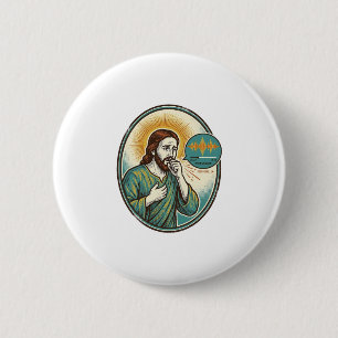 Jesus hustet mittlere Sprachnotiz Audio-Nachricht Button