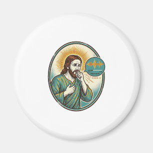 Jesus hustet mittlere Sprachnotiz Audio-Nachricht Magnet