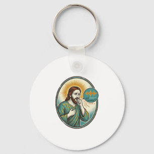 Jesus hustet mittlere Sprachnotiz Audio-Nachricht  Schlüsselanhänger