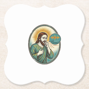 Jesus hustet mittlere Sprachnotiz Audio-Nachricht Untersetzer