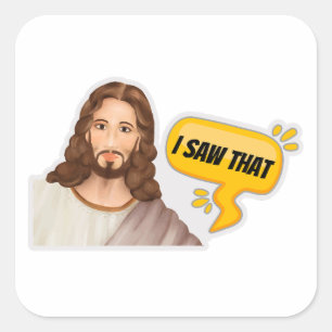 Jesus, ich sah das quadratischer aufkleber