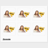 Jesus, ich sah das quadratischer aufkleber (Blatt)