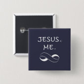 Jesus ich Unendlichkeit knöpft christliche Button (Vorne & Hinten)