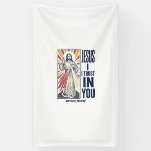 Jesus ich vertraue auf dich Divine Mercy Shirt Des Banner