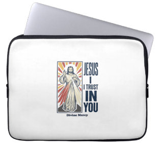 Jesus ich vertraue auf dich Divine Mercy Shirt Des Laptopschutzhülle