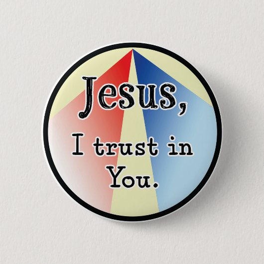 Jesus, ich vertraue auf dich: Göttliche Barmherzig Button (Vorderseite)