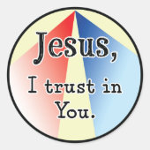 Jesus, ich vertraue auf dich: Göttliche Barmherzig Runder Aufkleber (Vorderseite)