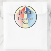Jesus, ich vertraue auf dich: Göttliche Barmherzig Runder Aufkleber (Tasche)