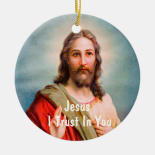 Jesus ich vertraue auf Dich Keramik Ornament