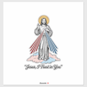 Jesus, ich vertraue auf dich Vintage-Gravur-Shirt- Aufkleber