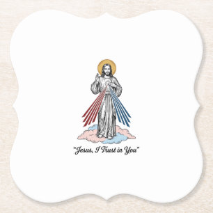 Jesus, ich vertraue auf dich Vintage-Gravur-Shirt- Untersetzer