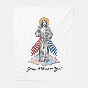Jesus, ich vertraue auf dich Vintage-Stickerei-Shi Fleecedecke