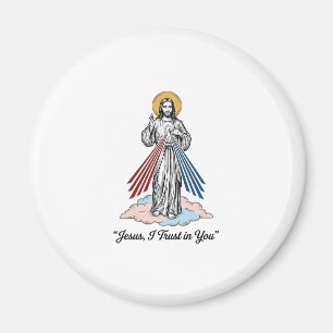 Jesus, ich vertraue auf dich Vintage-Stickerei-Shi Magnet