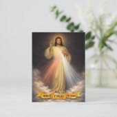 Jesus ich vertraue dir Göttliche Barmherzigkeit re Postkarte (Stehend Vorderseite)
