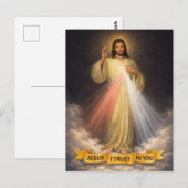 Jesus ich vertraue dir Göttliche Barmherzigkeit re Postkarte (Vorne/Hinten)