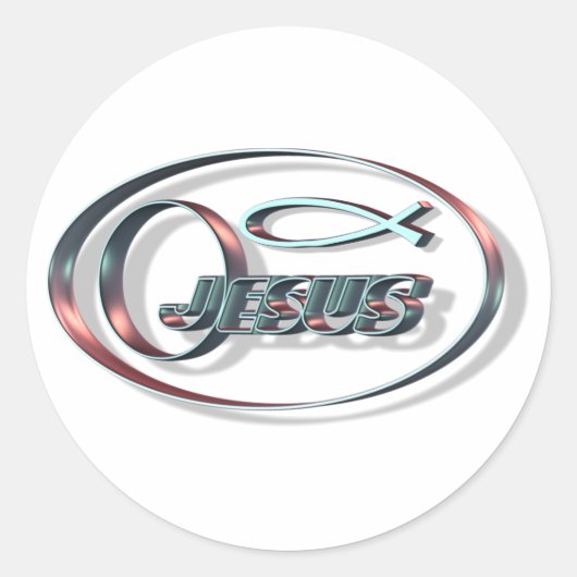 Jesus ICHTUS Runder Aufkleber (Vorderseite)