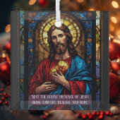 Jesus Icon of Healing Religious Christmas Quote  Ornament Aus Glas