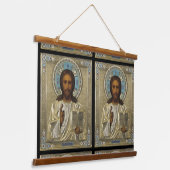 JESUS ICON WANDTEPPICH MIT HOLZRAHMEN (Gewinkelt)