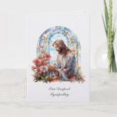 Jesus im Buntglas-Mitleid Karte (Vorderseite)
