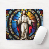 Jesus im Buntglasstil Mousepad (Mit Mouse)