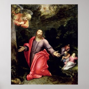 Jesus im Garten der Oliven, c.1590-95 Poster
